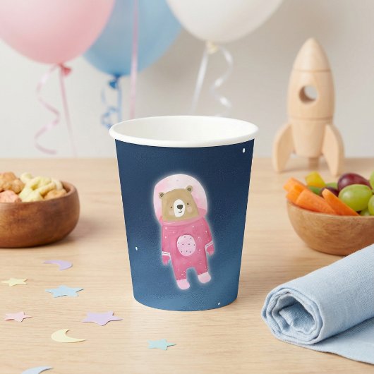 Pink Space Beer Astronaut Baby shower Papieren Bekers