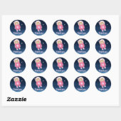 Pink Space Beer dank je wel astronaut Ronde Sticker (Vel)