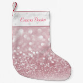 Pink Sparkle Baby Girl's eerste kerst Kleine Kerstsok (Voorkant)