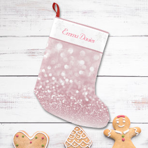Pink Sparkle Baby Girl's eerste kerst Kleine Kerstsok