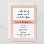 Pink Sparkle Birthday Invitation Kaart (Voorkant)