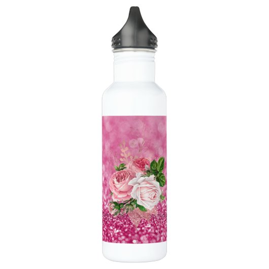 Pink Sparkle Bouquet Water Fles (Links)