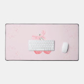Pink Sparkle Cherry Ribbon Bureaumat (Keyboard & Muis)