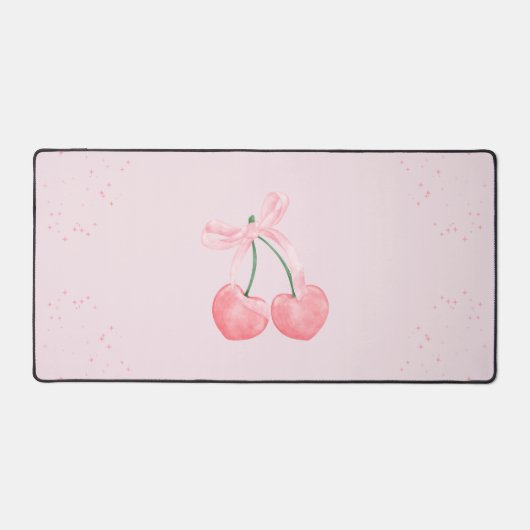 Pink Sparkle Cherry Ribbon Bureaumat (Voorkant)