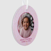 Pink Sparkle Deer and Floral Christmas Keepsake Ornament (voorkant)