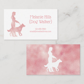 Pink Sparkle  Dog Walker Pet Sitter Visitekaartje