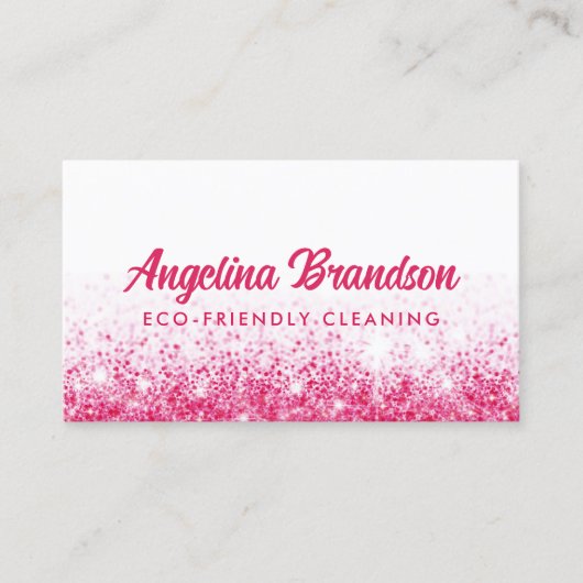 Pink Sparkle Eco Cleaning Service Huishouding Visitekaartje (Voorkant)