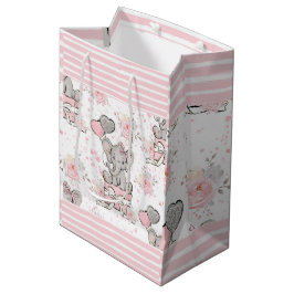 Pink Sparkle Elephant Gift Bag Medium Cadeauzakje