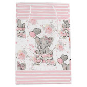 Pink Sparkle Elephant Gift Bag Medium Cadeauzakje (Voorkant)