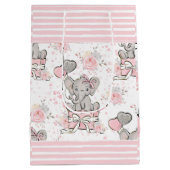 Pink Sparkle Elephant Gift Bag Medium Cadeauzakje (Achterkant)