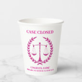 Pink Sparkle Esthetic Law School Afstudeerfeest Papieren Bekers (Voorkant)