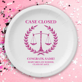 Pink Sparkle Esthetic Law School Afstudeerfeest Papieren Bordje