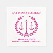 Pink Sparkle Esthetic Law School Afstudeerfeest Servet (Voorkant)