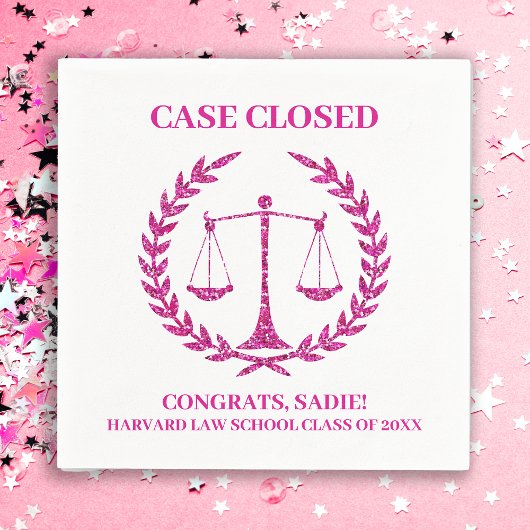 Pink Sparkle Esthetic Law School Afstudeerfeest Servet