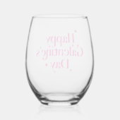 Pink Sparkle Galantine's Day Wijnglas Zonder Voet (Achterkant)