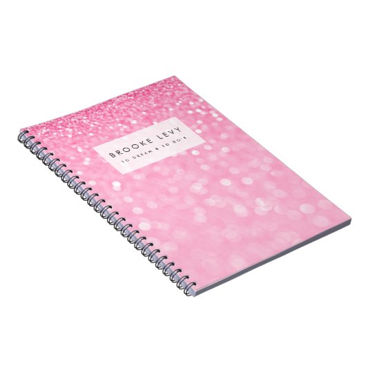 Pink Sparkle gepersonaliseerd Journal Notitieboek (Rechterzijde)