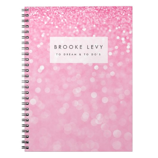 Pink Sparkle gepersonaliseerd Journal Notitieboek (Voorkant)