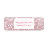 Pink Sparkle gepersonaliseerd retouradreslabel Etiket (Voorkant)