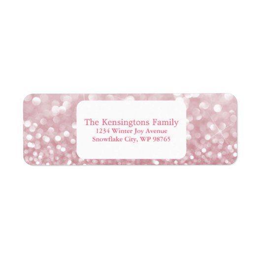 Pink Sparkle gepersonaliseerd retouradreslabel Etiket (Voorkant)