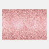 Pink Sparkle Girly Glitzy Glam Glitter Inpakpapier Vel (Voorkant 3)