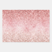 Pink Sparkle Girly Glitzy Glam Glitter Inpakpapier Vel (Voorkant)