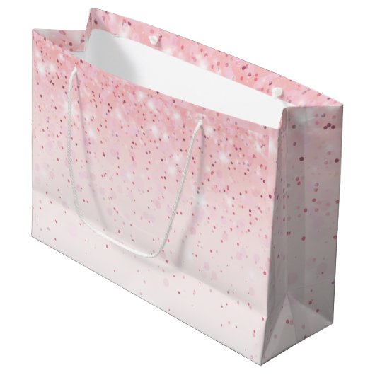 Pink Sparkle Glitter Blush Groot Cadeauzakje (Voorkant Gekanteld)