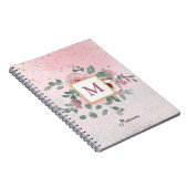 Pink Sparkle Glitter Monogram Girl Daily Diary Notitieboek (Rechterzijde)