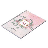 Pink Sparkle Glitter Monogram Girl Daily Diary Notitieboek (Linkerzijde)
