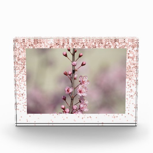 Pink Sparkle Glitter Persoonlijke foto (Voorkant)