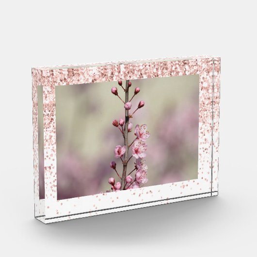 Pink Sparkle Glitter Persoonlijke foto (Links)