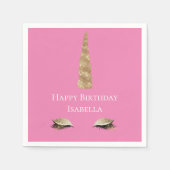 Pink Sparkle Gold Glam Unicorn Servet (Voorkant)