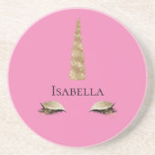 Pink Sparkle Gold Glam Unicorn Zandsteen Onderzetter (Voorkant)