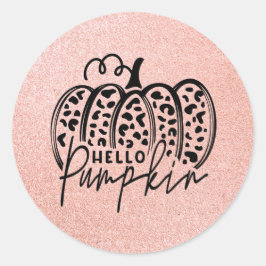Pink Sparkle Hallo Pumpkin Herfst Classic Round St Ronde Sticker