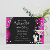 Pink Sparkle Heels & Cocktail Bachelorette Party 2 Kaart (Staand voorkant)