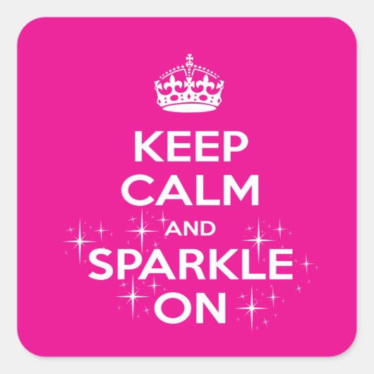 Pink Sparkle on Princess/Queen Vierkante Sticker (Voorkant)