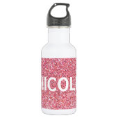 Pink Sparkle Persoonlijke benaming Water Fles (Voorkant)