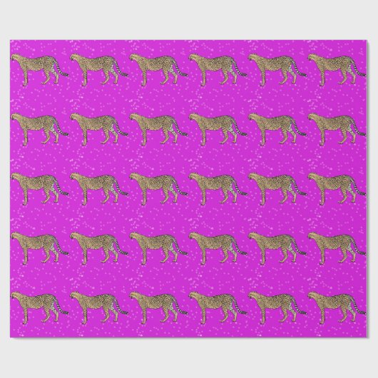 Pink Sparkles Cheetah Cadeaupapier (Vlak)