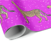 Pink Sparkles Cheetah Cadeaupapier (Rol Hoek)