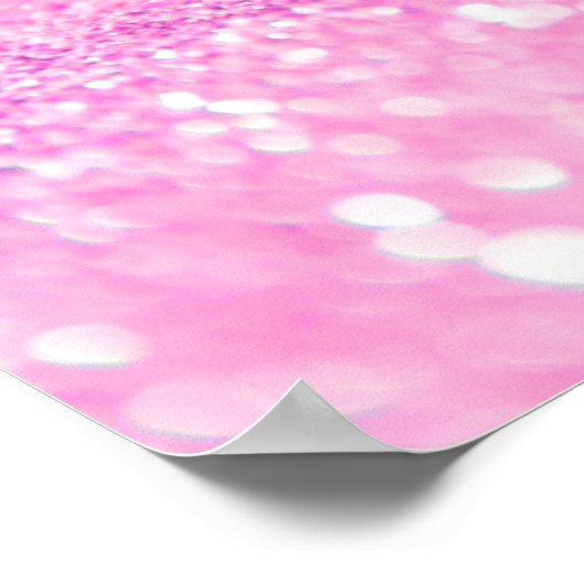 Pink Sparkly Glitter Butterfly Princess Poster (Hoek)