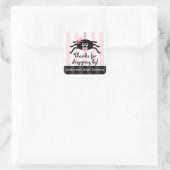 Pink Spider Baby shower Dank u Stickers (Tas)