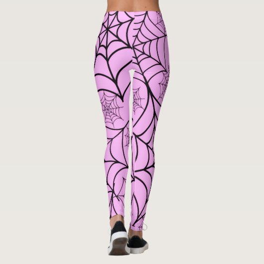 Pink Spider Web Halloween Leggings (Achterkant)