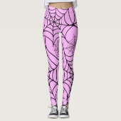 Pink Spider Web Halloween Leggings (Voorkant)
