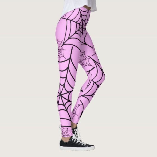 Pink Spider Web Halloween Leggings (Rechts)