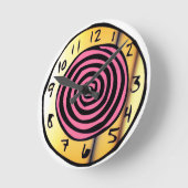 Pink Spiral Wonderland Clock Ronde Klok (Hoek)