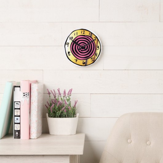 Pink Spiral Wonderland Clock Ronde Klok (Leeskamer)
