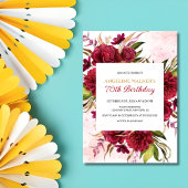 Pink Splash Bourgondië Dahlia Roos Verjaardag Kaart