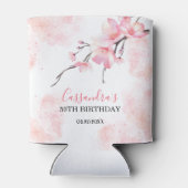 Pink Splash Cherry Blossom Bloemen Verjaardag Blikjeskoeler (Achterkant)