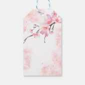 Pink Splash Cherry Blossom Bloemen Verjaardag Cadeaulabel (Achterkant)