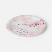 Pink Splash Cherry Blossom Bloemen Verjaardag Papieren Bordje (Gekanteld)