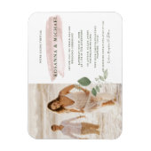 Pink Splash Waterverf Greenery Virtual Wedding Magneet (Verticaal)